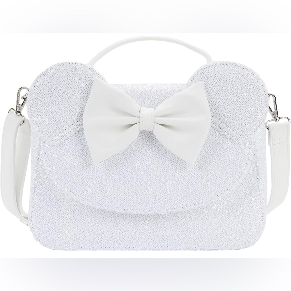 Disney’s Minnie Mouse White Sequin Crossbody Bag
